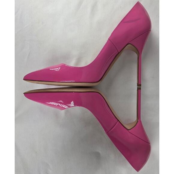 MANOLO BLAHNIK WOMEN'S HOT PINK PATENT LEATHER HEEL PUMPS SIZE 6.5 STYLE 58266 - Picture 12 of 14